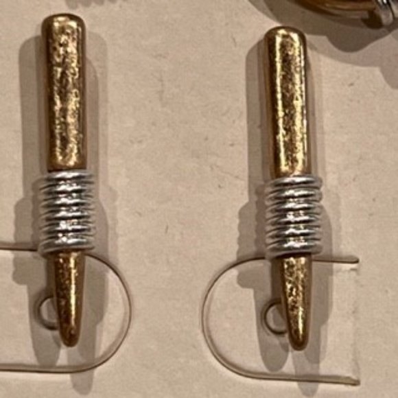 Set of 3 gold and silver earrings - Picture 2 of 5